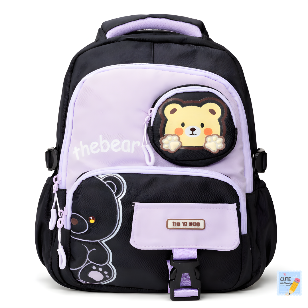 DDYINUO Cute Teddy Bear Backpack (Purple 18 Inches)