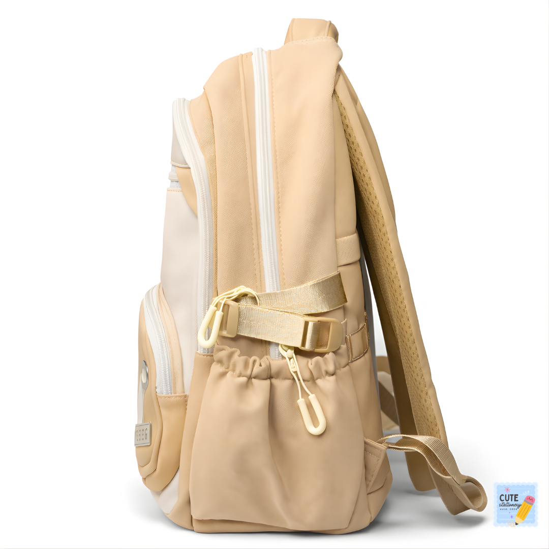 DDYINUO Cute fish Backpack (Light Brown 18 Inches)