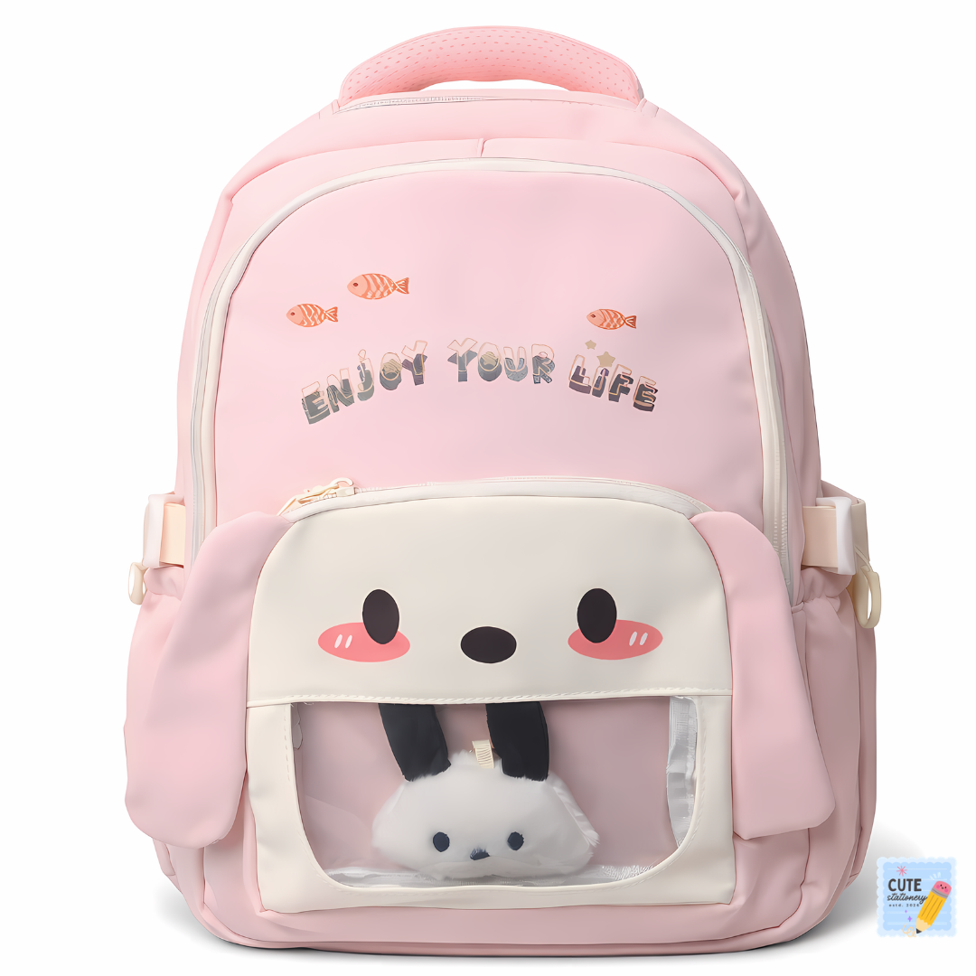 DDYINUO Cute Bunny Backpack (Baby Pink 18 Inches)