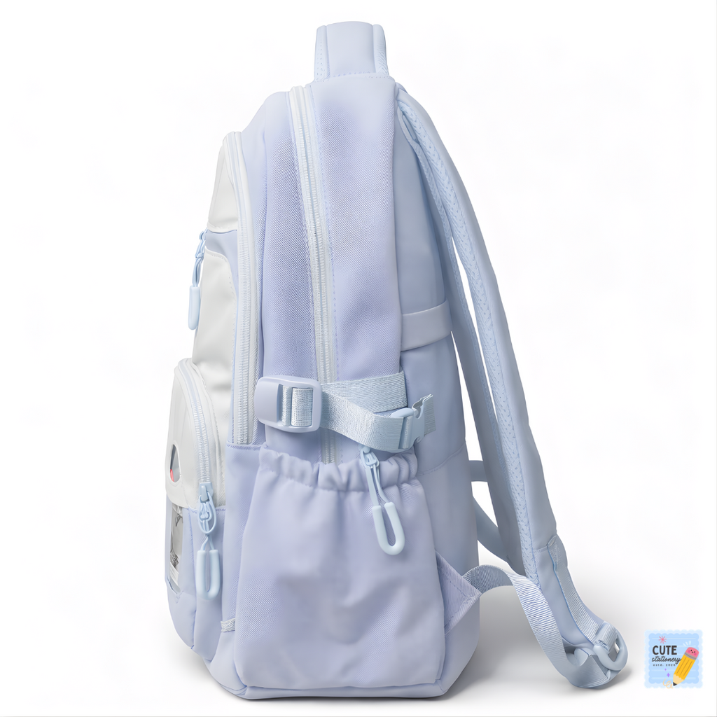 DDYINUO Cute Cloud Theme Backpack (Light Blue 18 Inches)