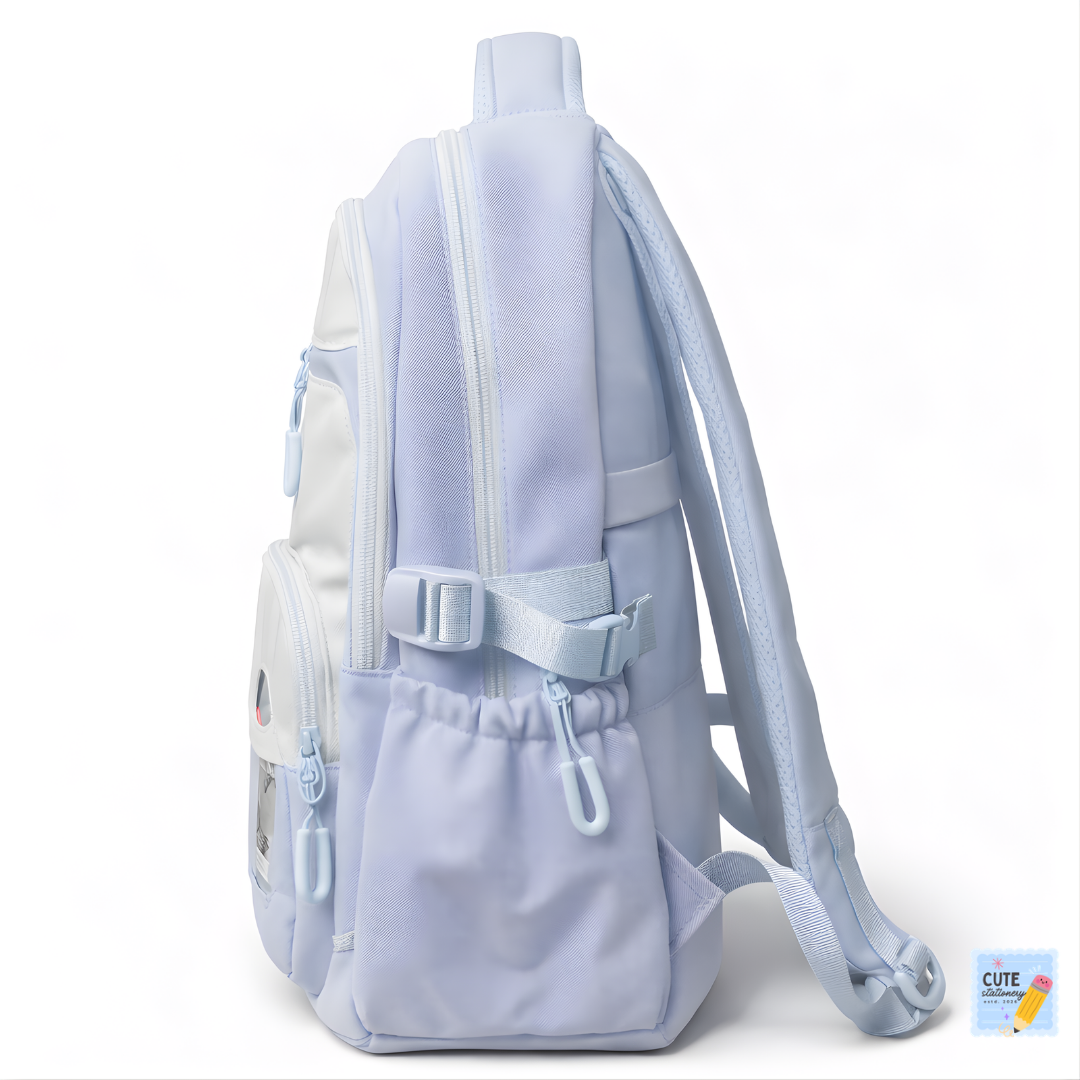 DDYINUO Cute Cloud Theme Backpack (Light Blue 18 Inches)