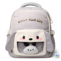 DDYINUO Cute Bunny Theme Backpack (Grey 18 Inches)