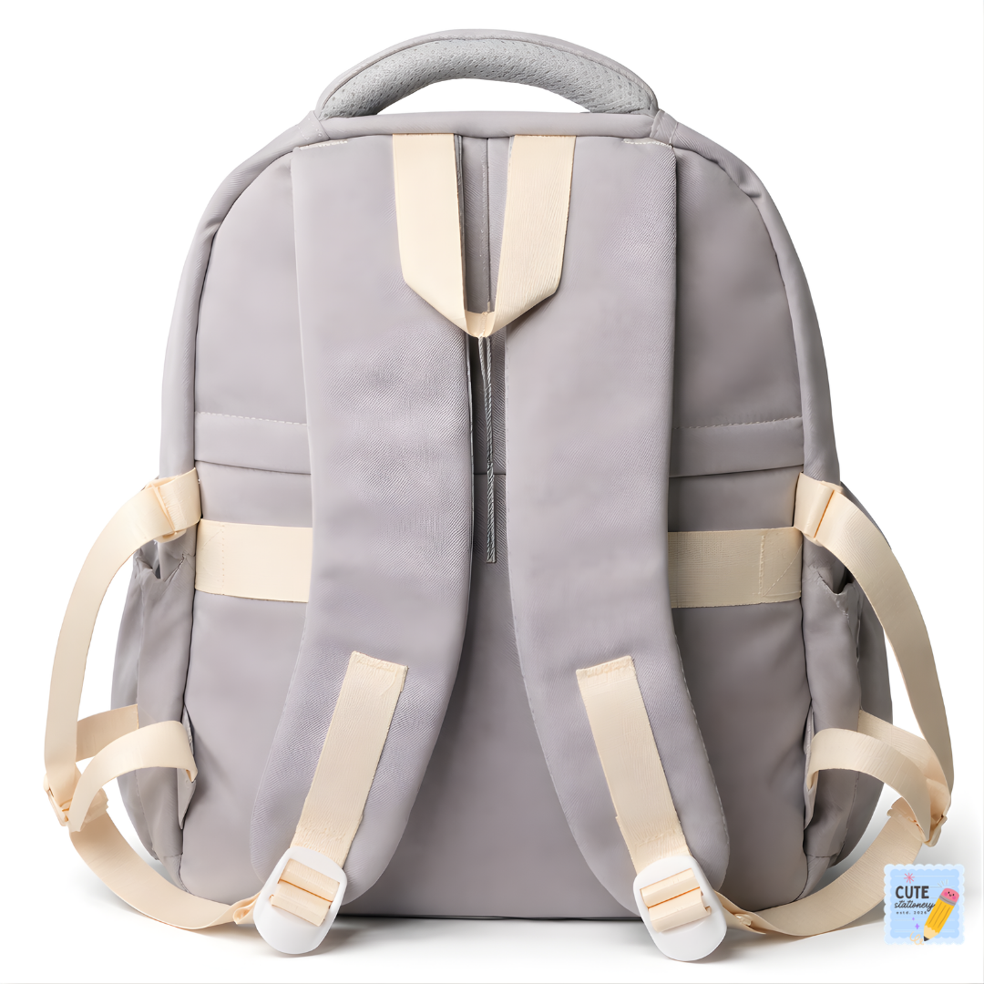 DDYINUO Cute Bunny Theme Backpack (Grey 18 Inches)