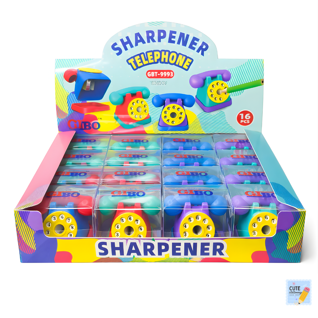 Cute Telephone Design Sharpener for Kids | Fun Pencil Sharpener for School & Birthday Return Gifts