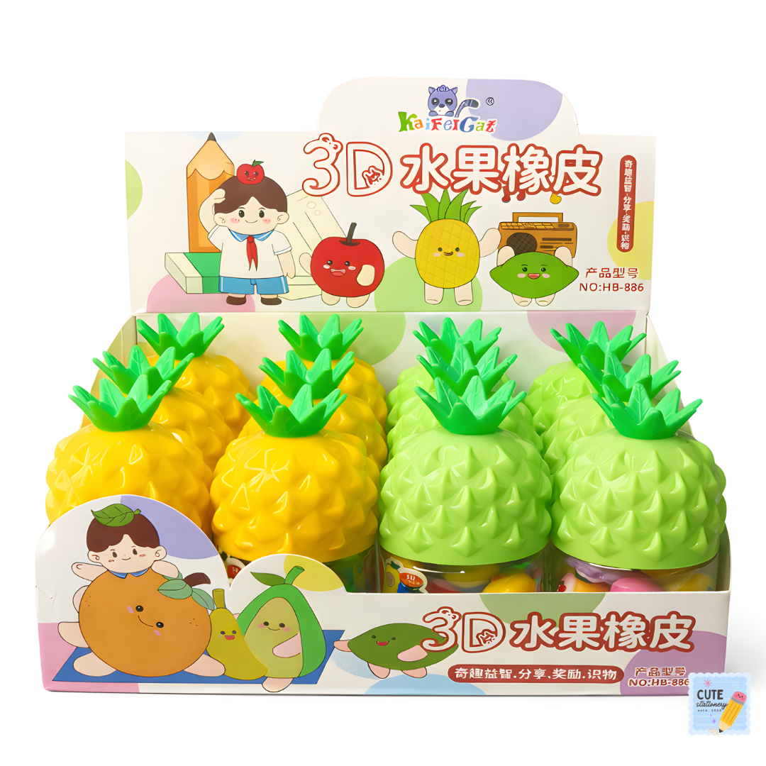 12 Pcs Cute Fruit Eraser Set – Fun & Perfect for Kids