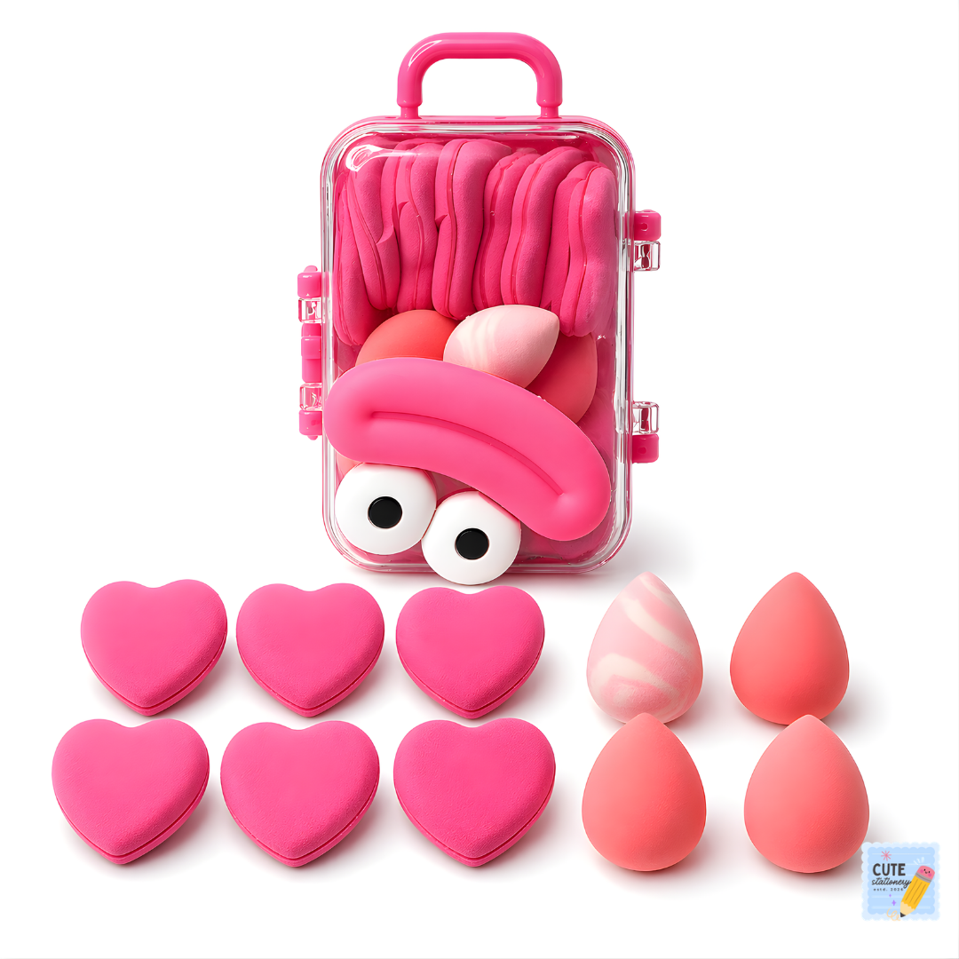 Korean Cute Makeup Sponge Set Box (10 Pcs)