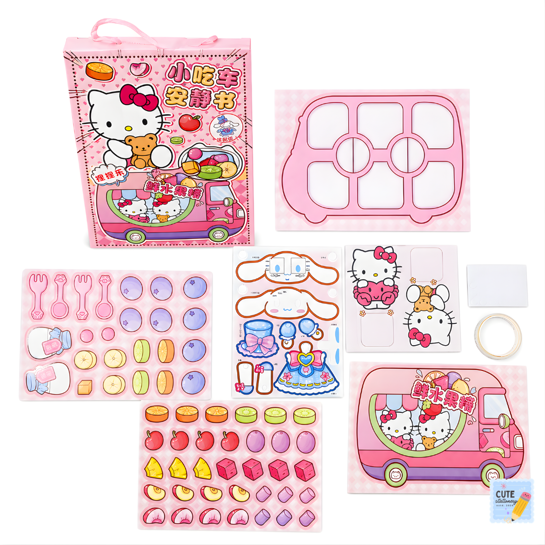DIY Snack Cart Quiet Book Kit (16 Pcs) | 3D Educational Toy for Kids (3+)