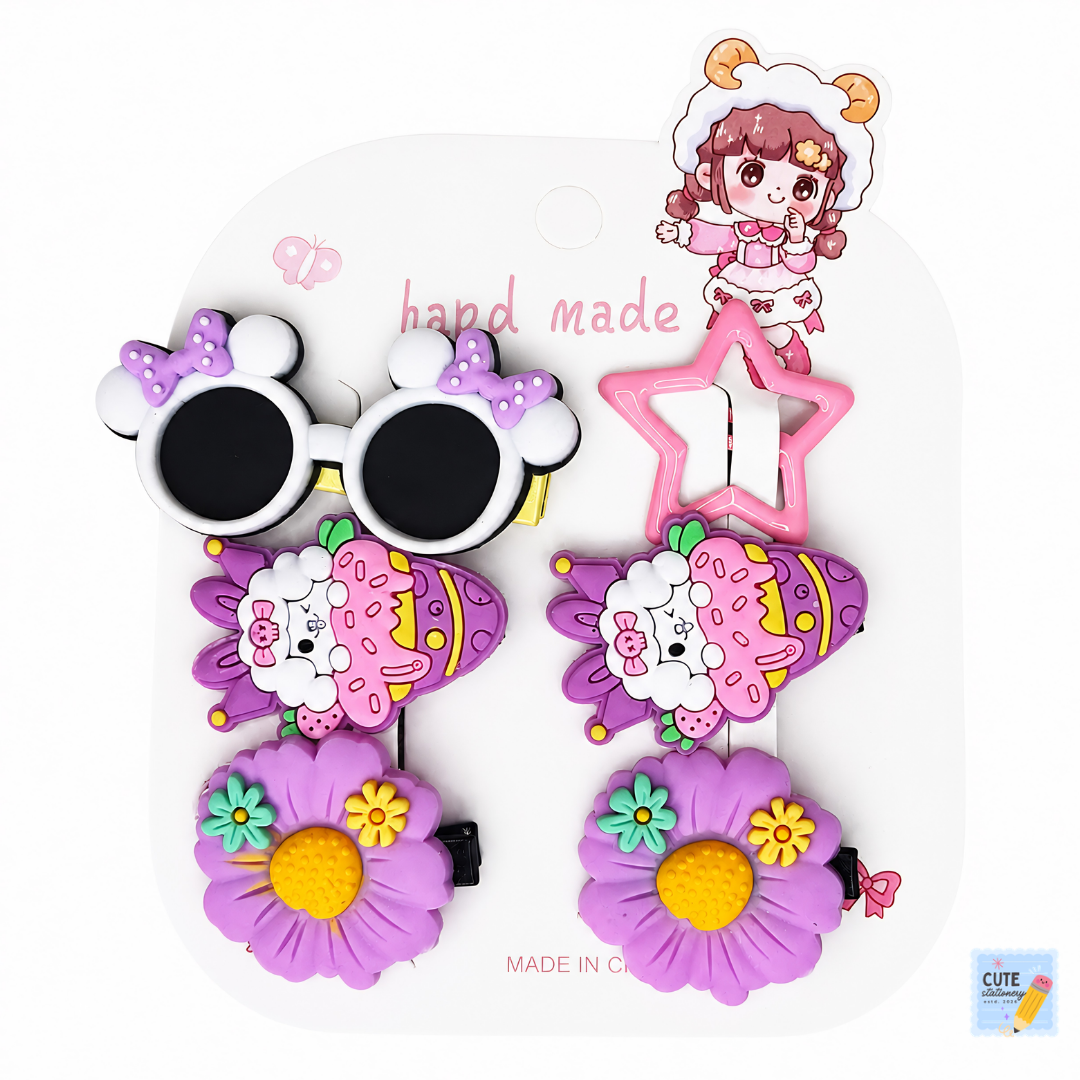 Cute Hair Clips for Baby Girls (6 Piece Hair Clip Set)