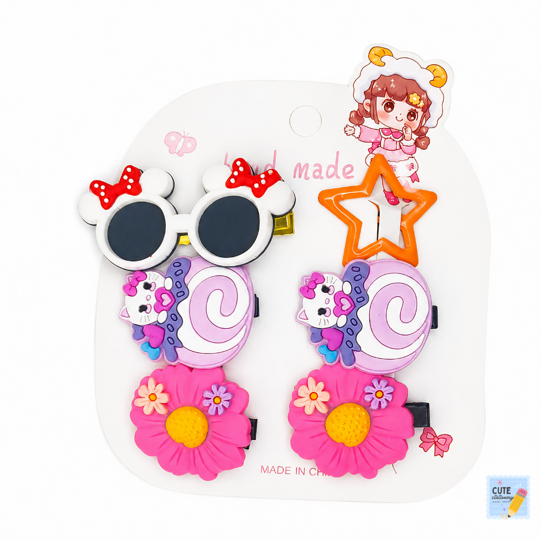 Cute Hair Clips for Baby Girls (6 Piece Hair Clip Set)