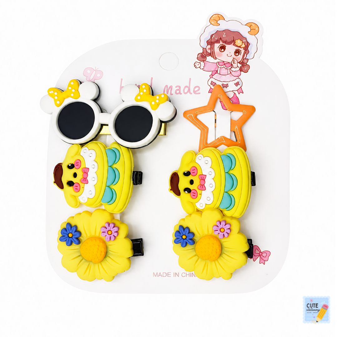 Cute Hair Clips for Baby Girls (6 Piece Hair Clip Set)