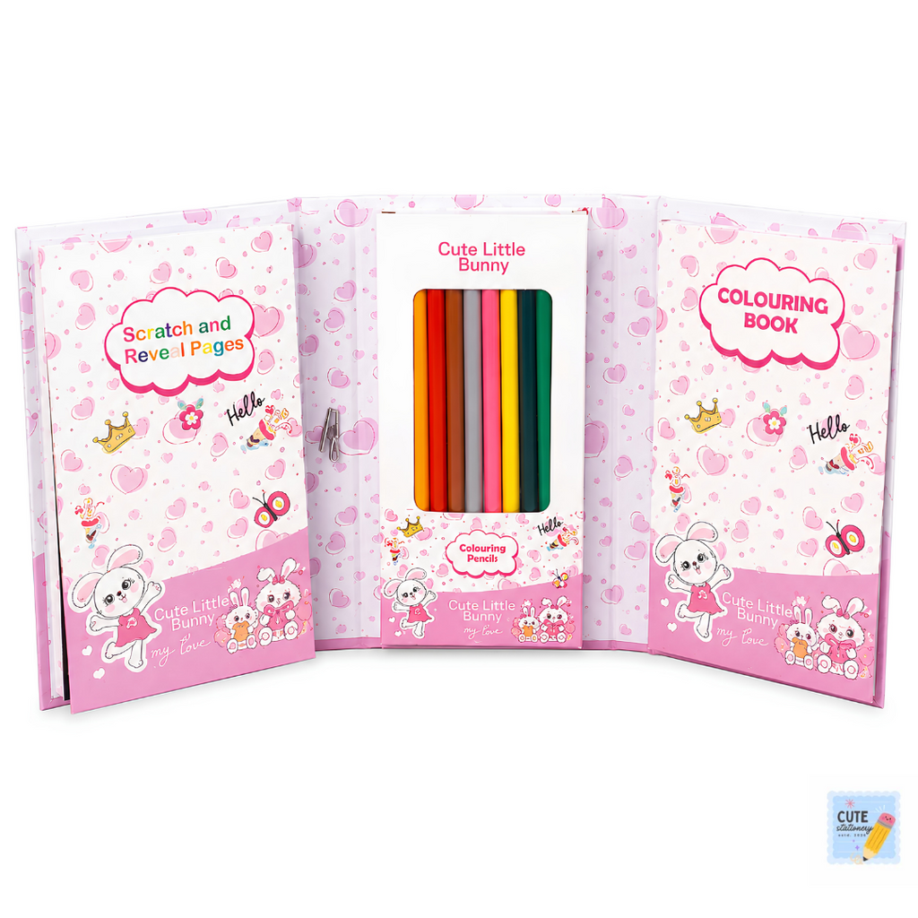 Kid's Coloring & Scratch Art Book Set