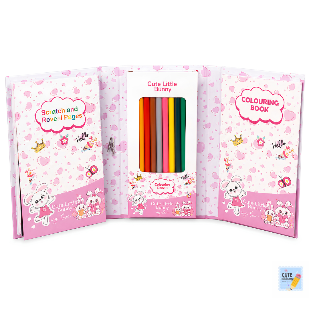 Kid's Coloring & Scratch Art Book Set
