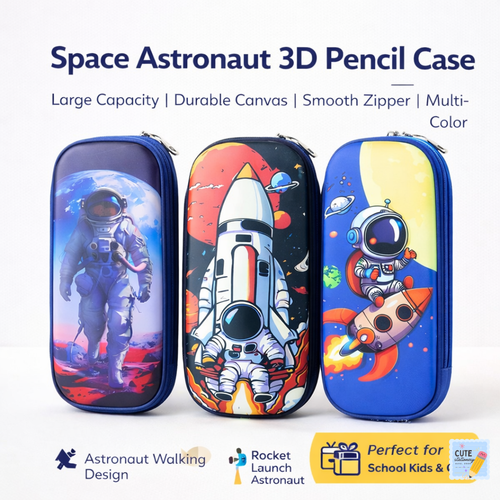 3D Space Astronaut Pencil Case – Large Capacity School Pouch for Kid