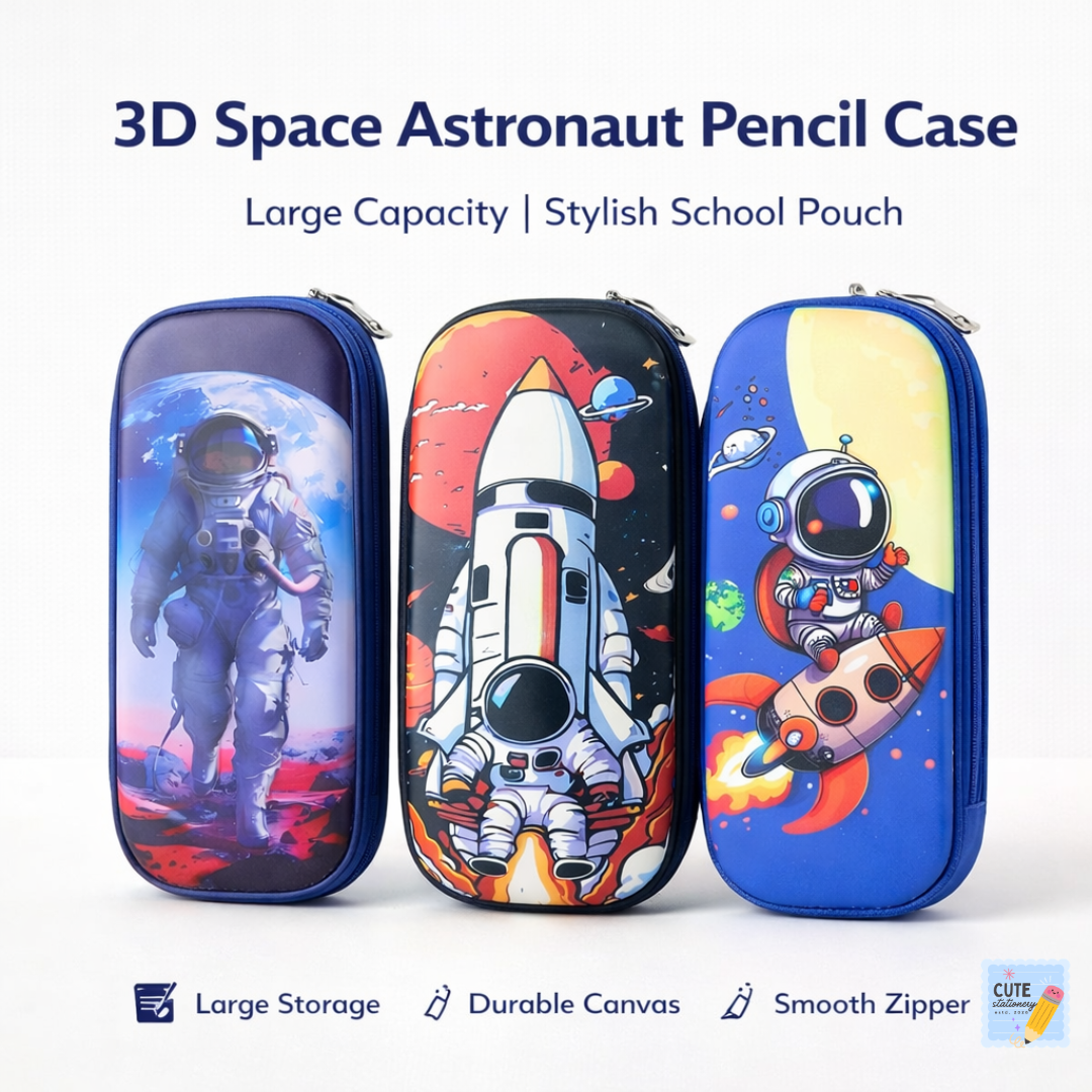 3D Space Astronaut Pencil Case – Large Capacity School Pouch for Kid