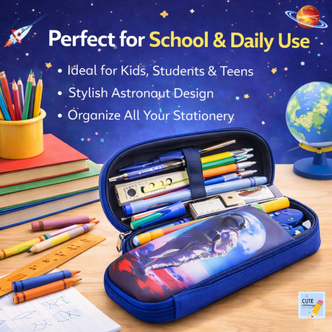 3D Space Astronaut Pencil Case – Large Capacity School Pouch for Kid