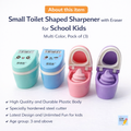 Cute Toilet Shape Sharpener with Eraser – Pack of 3 for Kids