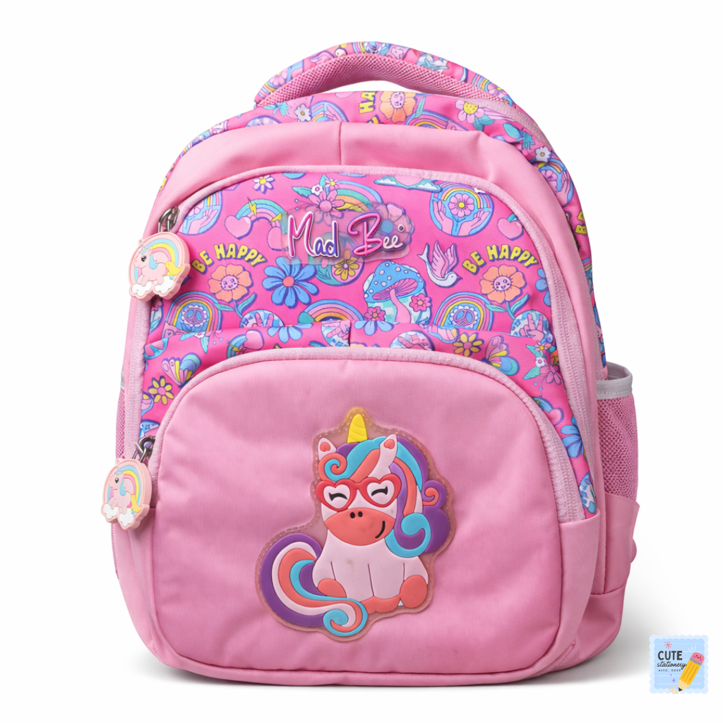 Mad Bee Kids Backpack (Pink 16 Inches) Best for 1st to 3rd Class Kids