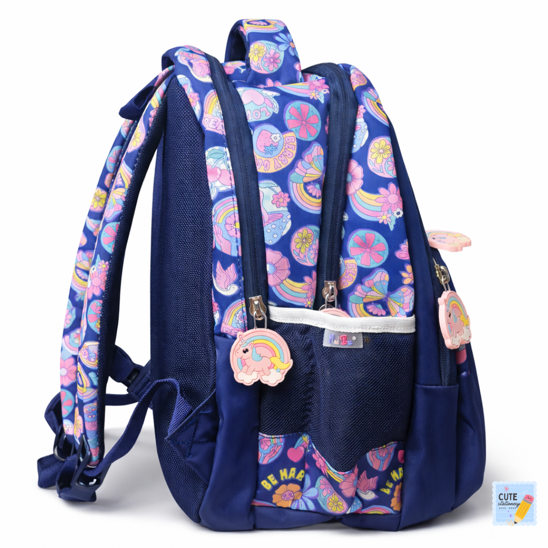 Mad Bee Kids Backpack (Navy 16 Inches) Best for 1st to 3rd Class Kids