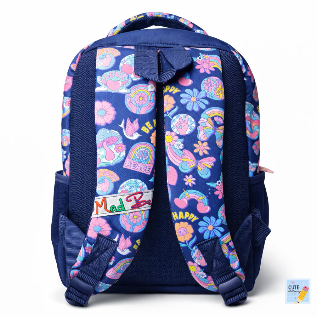 Mad Bee Kids Backpack (Navy 16 Inches) Best for 1st to 3rd Class Kids