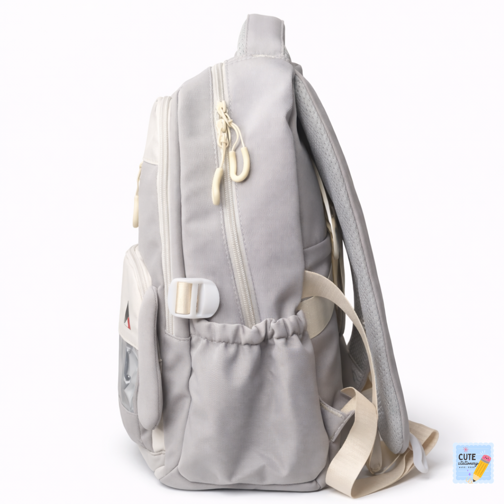 DDYINUO Cute Bunny Theme Backpack (Grey 18 Inches)