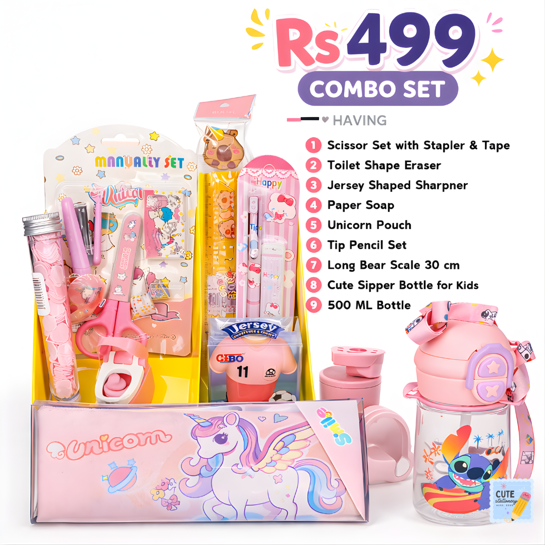 Cute Stationery Combo Set Perfect gift for kids cute, useful & Value packed!