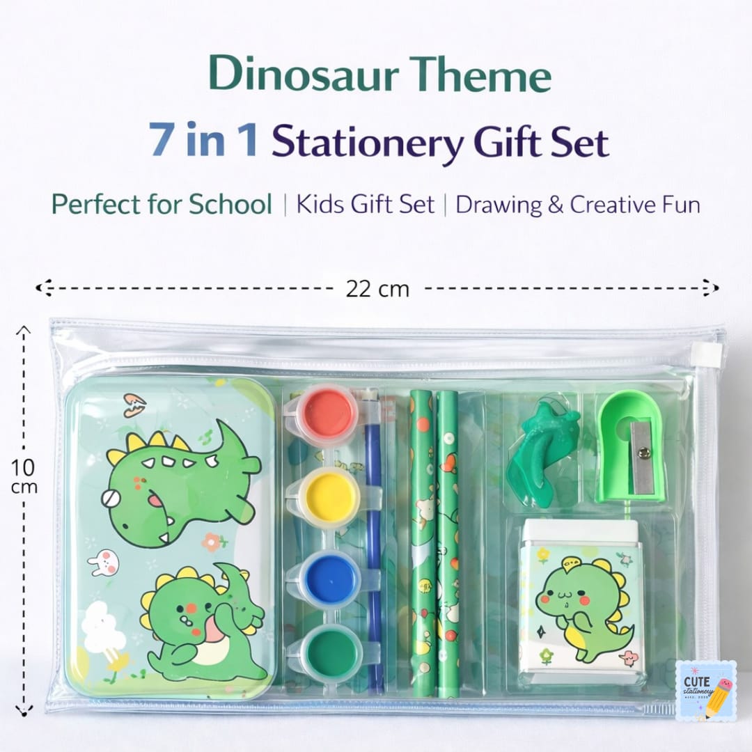 Cartoon Stationery Gift Set | Available in Unicorn, Dinosaur, Space and Hello theme