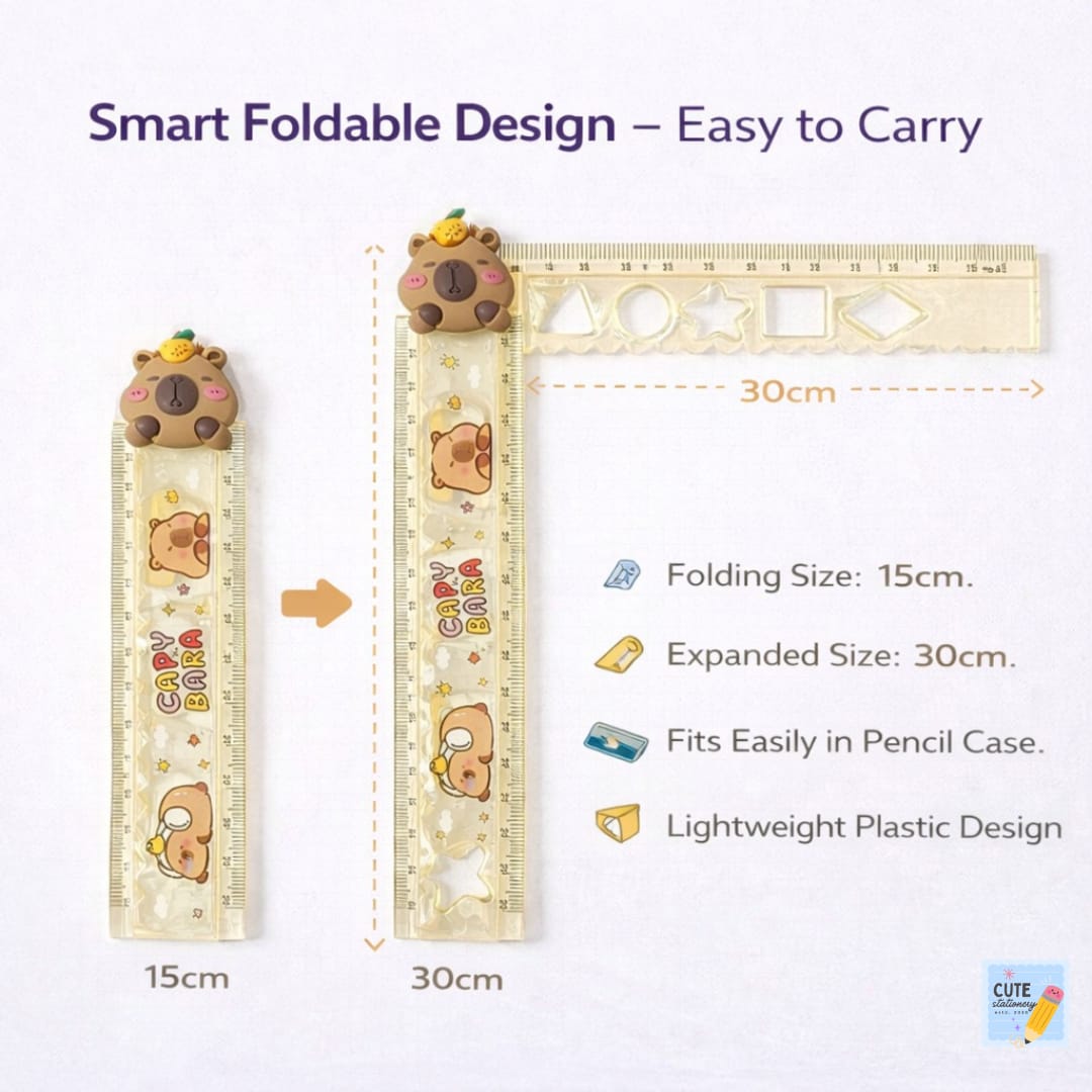 Teddy Design Folding Scale  – Pack of 4 Best for School Going Kids (Return Gift)